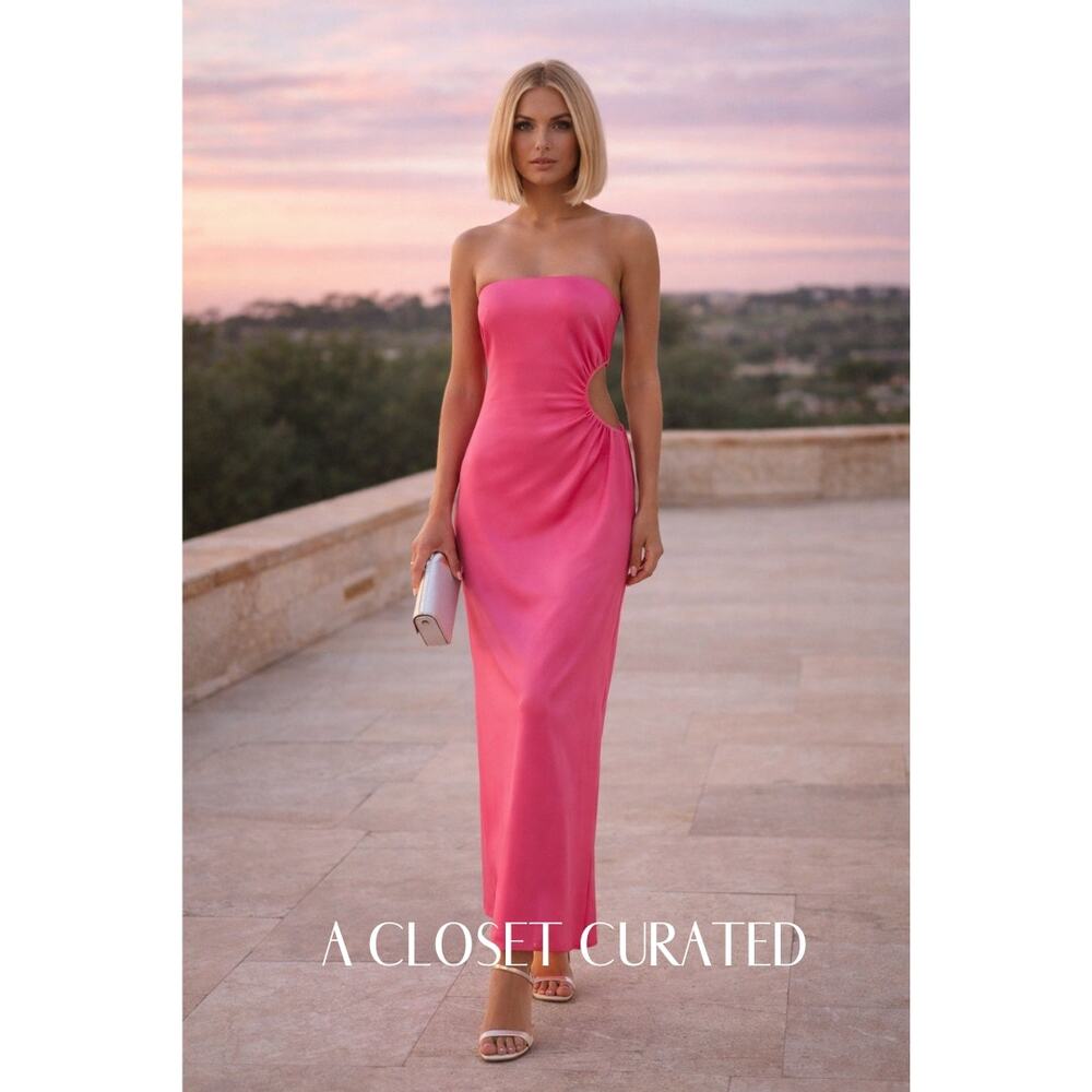 Reformation Nevaeh Streapless Maxi Dress Large Pink NWT